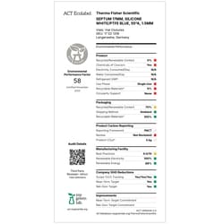 Fisherbrand Septum for Magnetic Universal Precision Thread Cap Blue, White | Buy Online | Fisher Scientific